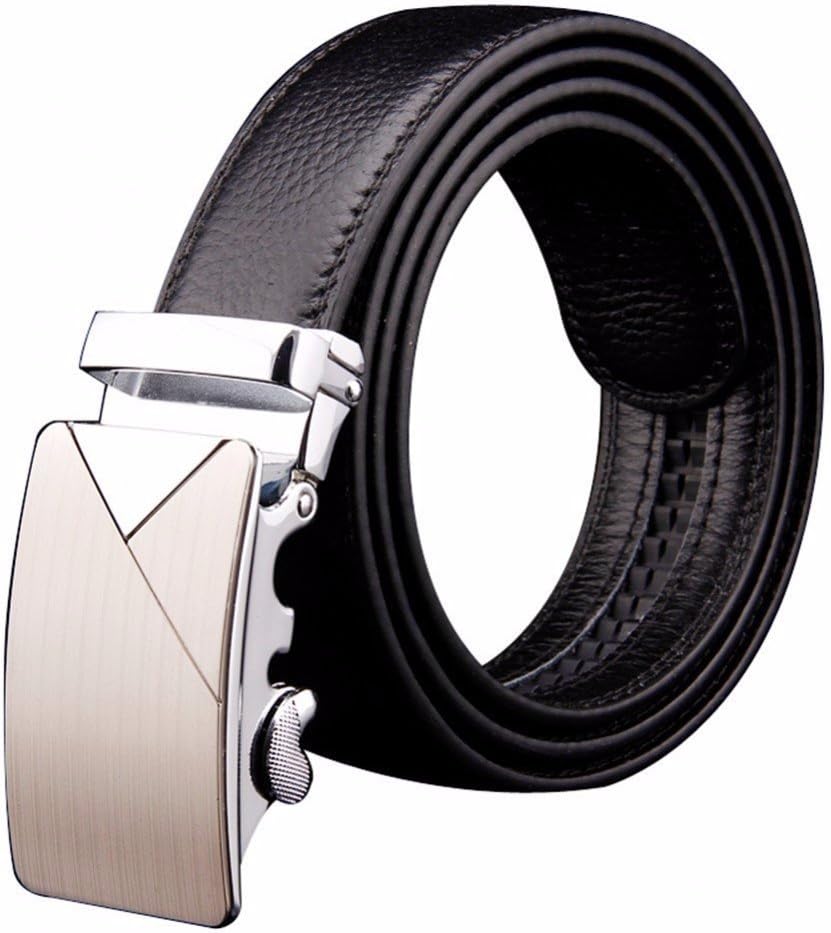 Rock Elephant Men's Leather Belt Sliding Buckle 35mm Ratchet Belt