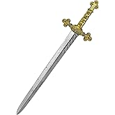 Crusader Knight Toy Sword,27.5" Plastics Sword Medieval Warrior Costume Accessories for Halloween Cosplay LARP,Props