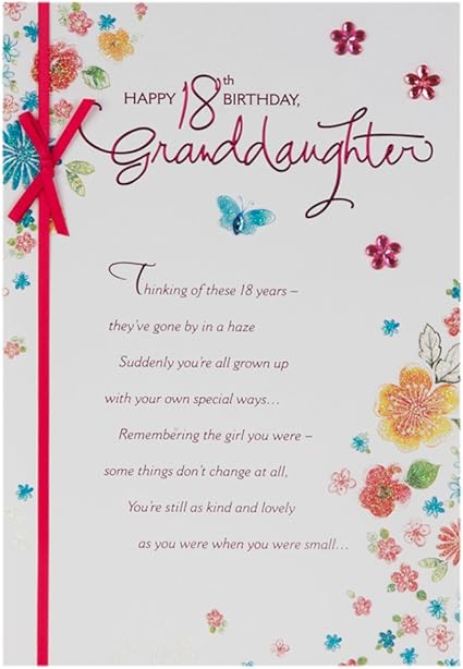 Hallmark Biglietto Per Auguri Di 18 Compleanno Della Nipote Da Parte Dei Nonni Formato Medio In Lingua Inglese Amazon It Cancelleria E Prodotti Per Ufficio