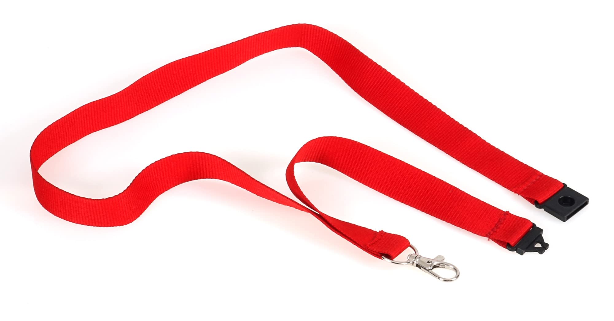 Europel Textile Lanyard, 20mm, with Neck Strap and Metal Clip for ID Badge Holder, 10 Pack, Red, 121276