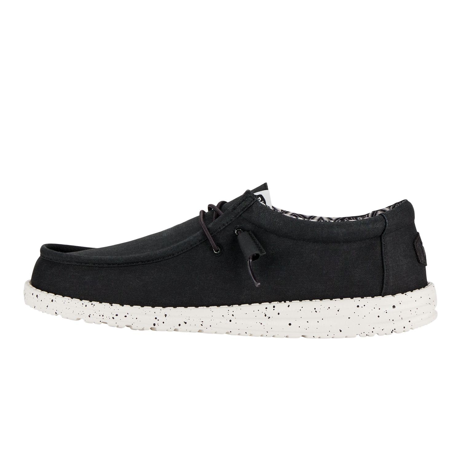 HEYDUDE Men's Wally Stretch Canvas Black/White Size 7 | Men's Shoes | Men Slip-on Loafers | Comfortable & Light-Weight Image HEYDUDE Men's Wally Stretch Canvas Black/White Size 7 | Men's Shoes | Men Slip-on Loafers | Comfortable & Light-Weight Image