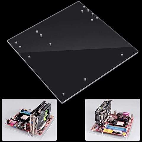 Conjunto de Soporte de Bricolaje Transparente de Placa Base de computadora M-ATX, Soporte Base de Caja de computadora de Marco Abierto de acrílico de Marco Abierto, instalación fácil