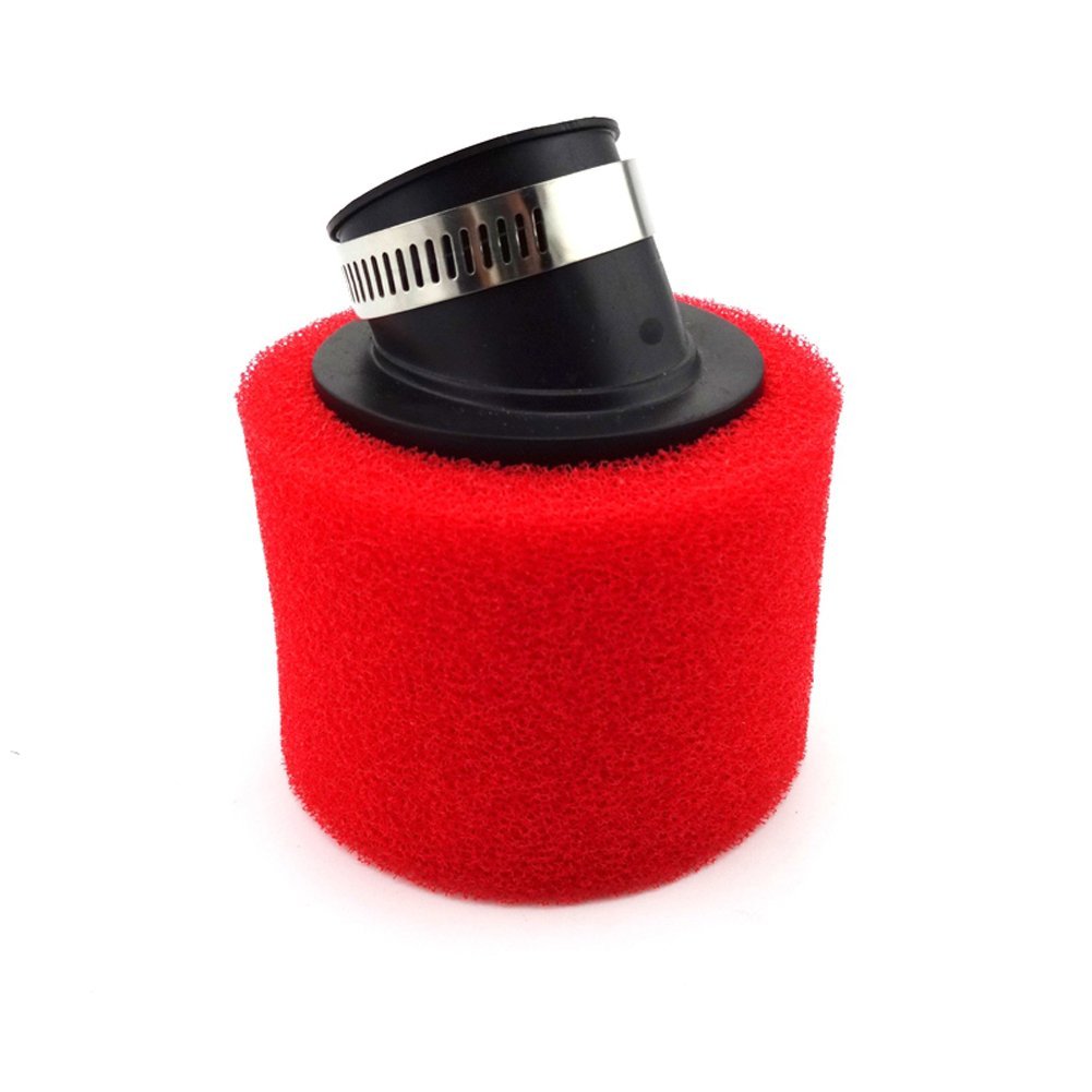 TCMotor Red 38mm Bent Angled Foam Air Filter Pod For GY6 50cc Moped