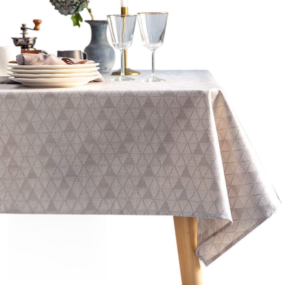 GLORY SEASON Waterproof/Oil-Proof Tablecloth Jacquard Weave Stain Resistant 55x120 Rectangle 230GSM Heavy Vinyl Rustic Decorative Table Cover for Kitchen Dining Tabletop
