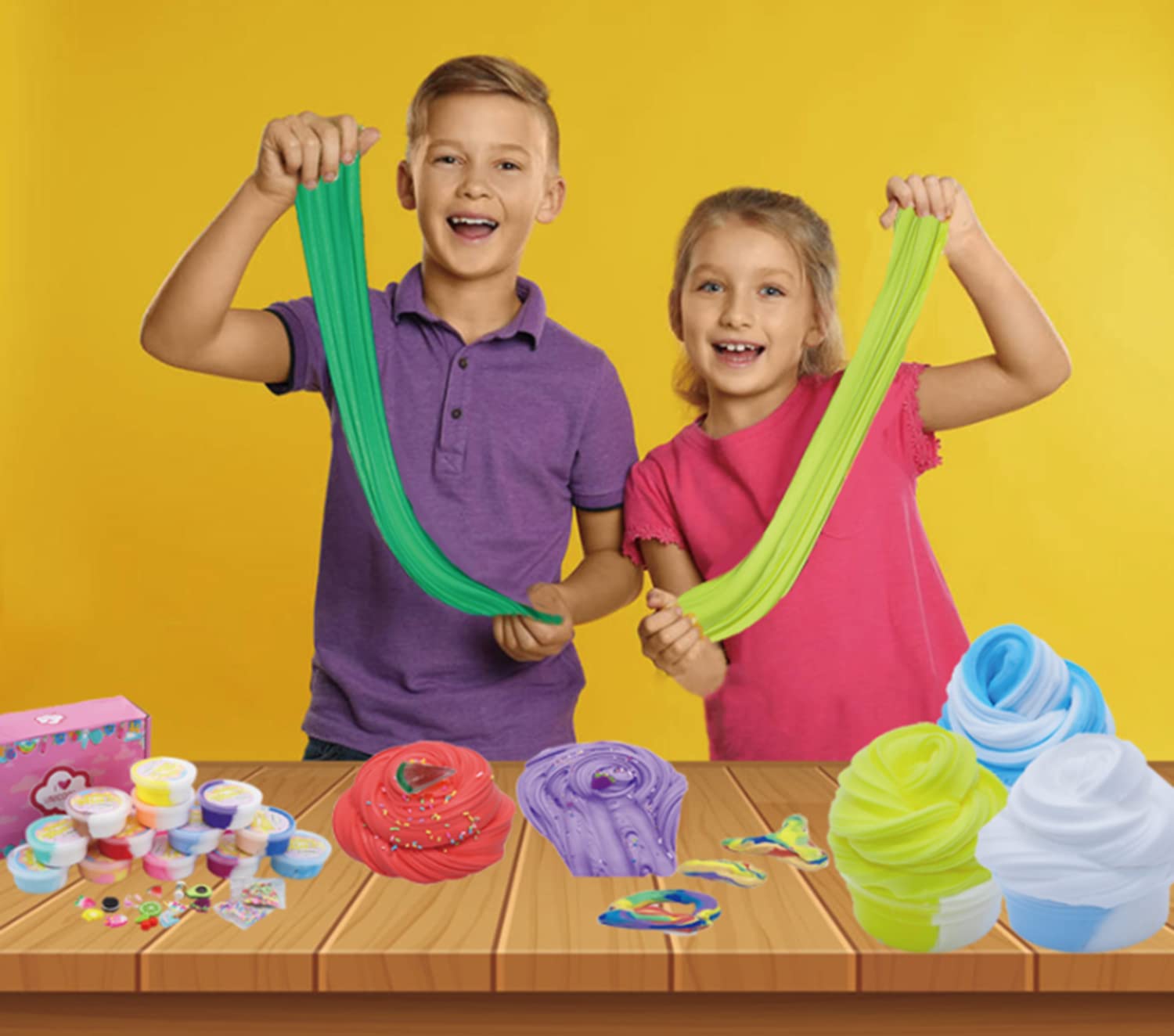 13 Pack Unicorn Dual Color Butter Slime Kit,Soft & Non-Sticky,DIY Slime Toys for Kids, for Girls and Boys Party Favors