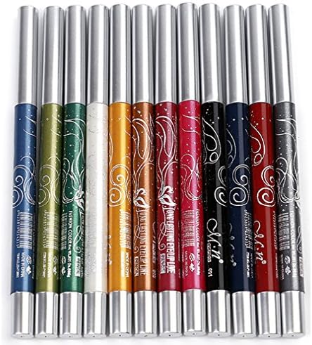 YeeSure Satin Glitter Shimmer Eye Liner Pen Kit of 12 Colors Pencils