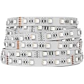 BTF-LIGHTING 5050 RGBW RGB+Warm White(2700K-3000K) 4 Colors in 1 LED Tape Light DC24V 5m 16.4ft 60LED/m Multi-Colored IP30 White 12mm PCB for Bedroom Kitchen Home Decoration(No Adapter or Controller)