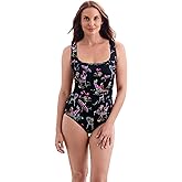 Longitude by Mimi Flamingo Women's Swimwear Flamingo Hotel Triple X-Back One Piece Swimsuit, Black/Pink, 10