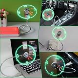 Huiheng Mini LED Clock Fan USB Powered Flexible Gooseneck Silent Personal Desk view 9