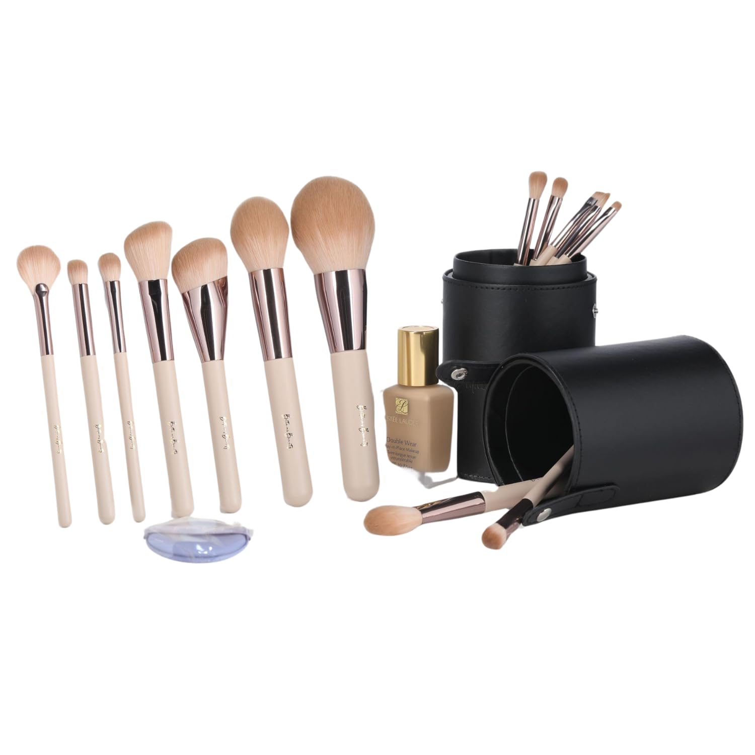 Britains Beauty Makeup Brush Set – Complete 14-Piece Premium Synthetic Bristle Kit with Sleek Storage Case for Foundation, Blending, Blush, Eye Makeup