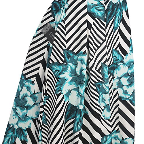 oxiuly Women's Vintage Patchwork Pockets Puffy Swing Casual Party Dress OX165 (Green, x_l)