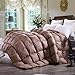 C&W All Season Goose Down Comforter King Size, Duvet Insert King Size,650+ Fill Power 60Oz Fill Weight,Hypoallergenic(King,Brown)