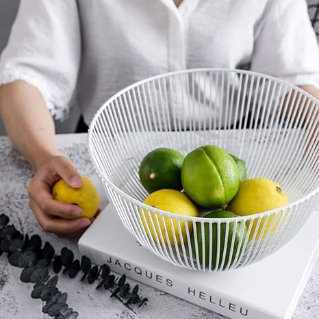 Fidgetgear Simple Wire Decorated Metal Storage Basket Display Bowl