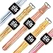 GeekSpark for Fitbit Versa Bands, Colorful Leather Replacement Accessories Wristbands with Stainless Metal Clasp for Fitbit Versa Smart Watch