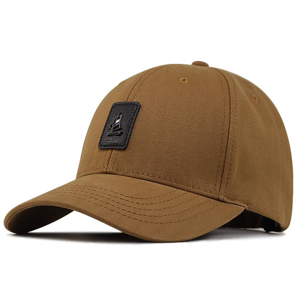 Photo 1 of Big Head Hats for Men Oversize Cotton XXL Baseball Cap Large Head Hats Plus Size Hat Adjustable 23"-25.5" (Khaki)