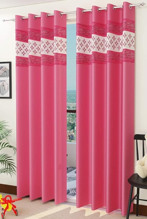 Buy Purav Light Long Door Plain Curtains Set Of 2 4 Feet By 9