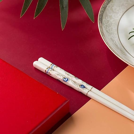 Porcelain Chopsticks Set Of 10,Ceramic Chinese Chopsticks Easy To Clean