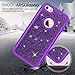 LeYi for iPhone SE Case(2016), iPhone 5 /iPhone 5S Case with Tempered Glass Screen Protector [2 Pack], Glitter Bling Girls Women Heavy Duty Protective Case for iPhone 5S/5/SE Purple