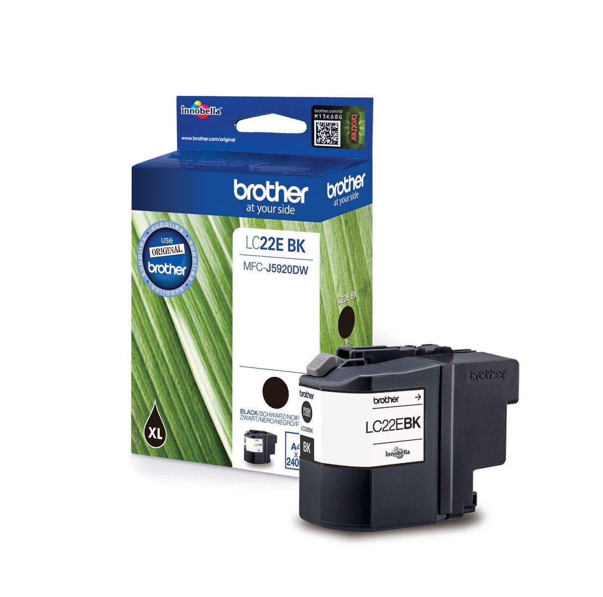 Brother LC-22EBK Inkjet Cartridge, Black, Single Pack, Super High Yield, Includes 1 x Inkjet Cartridge, Brother Genuine Supplies