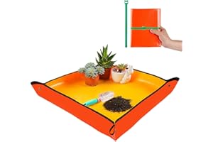 ONLYSUKI Repotting Mat for Indoor Plant Transplanting & Potting Soil Mess Control, 26.8" X 26.8" Portable Potting Tray Succulent Plant Mat Indoor Gardening Tools Gardener Gifts Plant Gift for Plant Lovers