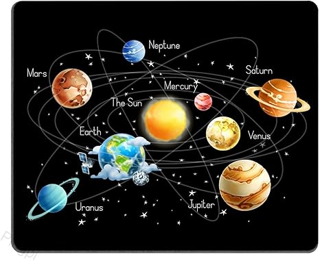 Solar System Planets Stars And Milky Way Galaxy Space Gaming Mouse Pad With The Sun Mercury Venus Earth Mars Jupiter Saturn Uranus Neptune Cosmos
