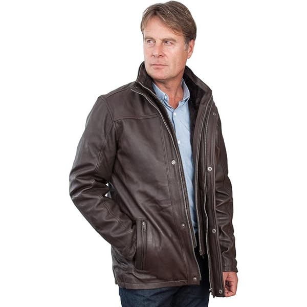 Men's Mid Length Classic Warm Black Leather Jacket XS at Amazon