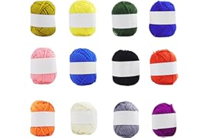 SANJIAN 12PCS Tufting Yarn for Rug Making, Acrylic Carpet Yarn for Tufting, Cut &Loop Yarn Kit, Perfect Tufting Yarn Beginner Kit for for Adults Kids