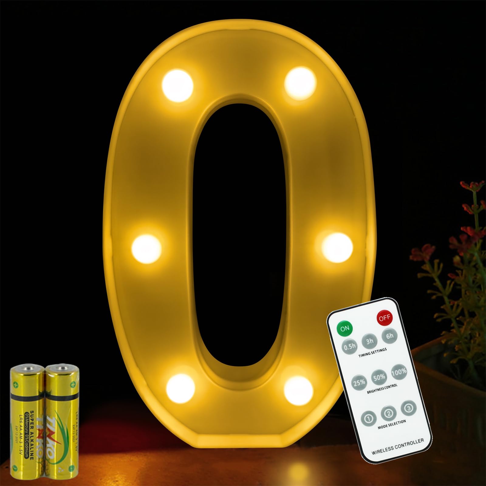 HONPHIER LED Number Lights Remote Control Marquee Decoration Light Up Numbers Night Light Lights Sign for Home Party Wedding Anniversary Decor Battery Operated (0)