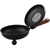Black Iron Incense Burner with Wooden Handle and Folding Lid – Premium 4.72-Inch (Diameter) Censer for Burning Incense and Herbs on Charcoal – Elegant and Durable Design for Aromatherapy