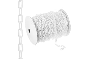PATIKIL 300ft Plastic Barrier Chain, Safety Barrier Chain Plastic Chain Links Crowd Control Barrier for Fence Gate Garden Construction Driveway Elevator Parking Lot, White
