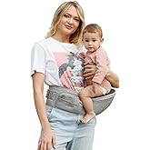 Sunnors Baby Carrier Hip Seat with Adjustable Strap and Pocket, Ergonomic Hip Holder for Newborns & Toddlers (Light Grey)
