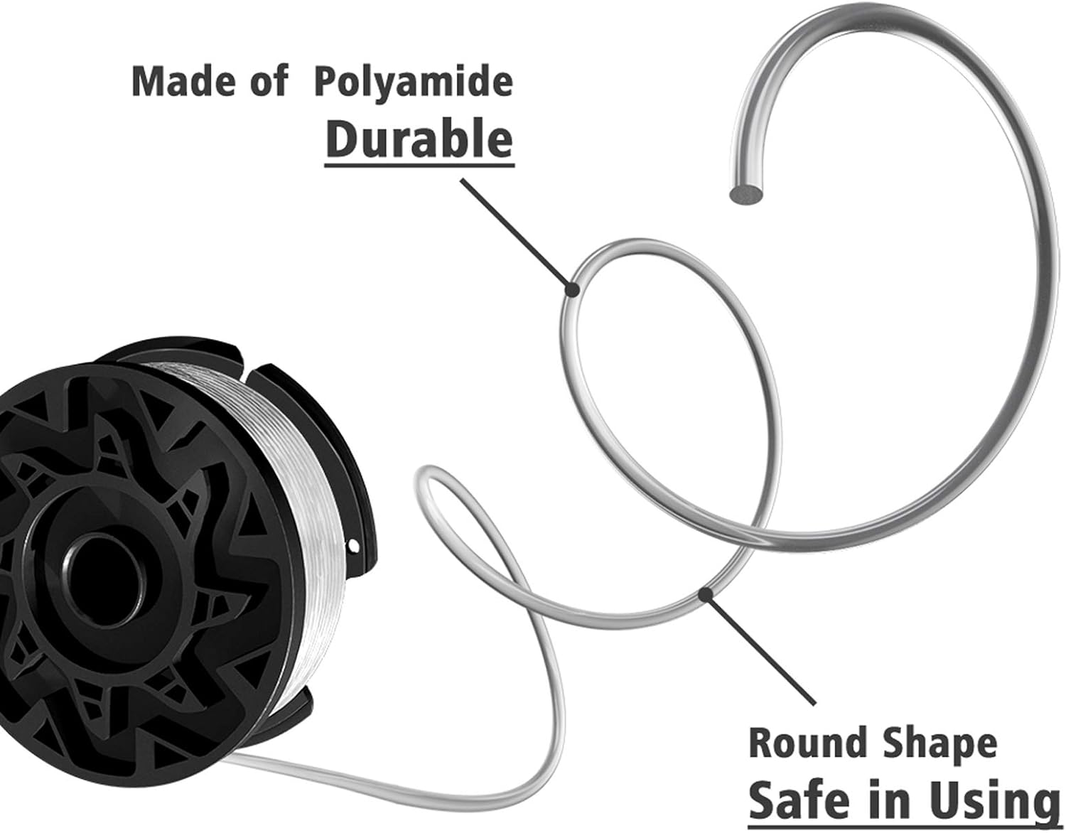 X Home AF-100 Weed Eater Spools and Cap Combo Set, Compatible with Most Black and Decker String Trimmers, Durable and Easy to Install (6 x Spool + 1 x Cap) : Garden & Outdoor