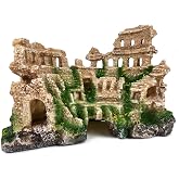 VMCN Antique Roman Column Ruin Aquarium Castle Decor for Large Fish Tank | Rocks Cave Hideouts Pet Supplies Accessories Safe for Freshwater and Saltwater Fish Tanks - Large