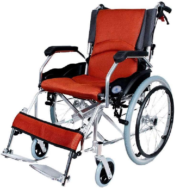 Wheelchair Adult Leisure Foldable Lightweight Ergonomic Comfortable Armrest Backs Aluminium 20 Inch Seat with Brakes Quick Release