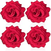 Atoden Red Rose Hair Clip, Flower Clips for Hair, Hawaiian Floral Hair Pins Rose Flower Brooch Mexican Decorative Headpieces for Women Girls Halloween Cosplay Hair Accessories