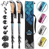 Alpine Summit Hiking/Trekking Poles with Anti-Shock Tips, Walking Sticks with Strong and Lightweight 7075 Aluminum and Cork Grips - Enjoy The Great Outdoors