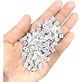 100 Pieces 5mm mini Dice, 6 Sided Dice for Board Games, 5mm Bulk Dice for Game 1/5" 5mm D6 Mini Dice Game Dot Square Dice Set White