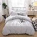 Merryfeel Seersucker 100% Cotton Yarn Dyed Duvet Cover Set - Full/Queen Grey