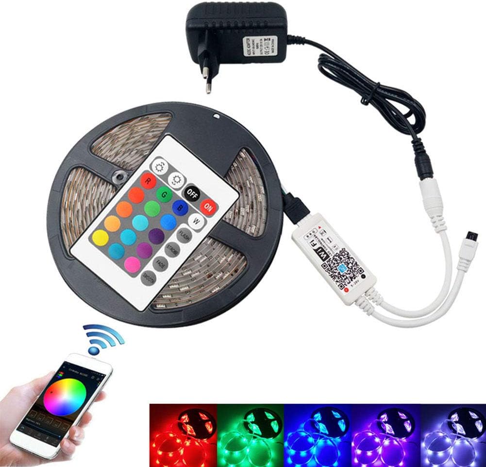 Szyoumy LED Strip Lights, WiFi Wireless Smart Phone APP Controlled Light Strip Kit 32.8ft 300 LEDs 5050 None Waterproof LED Lights, Working with Android/iOS System, Alexa