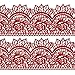 Funshowcase Large Pre-Made Ready to Use Edible Cake Lace Rose Scallop Red 14-inch 10-piece Set