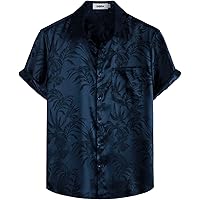 Amazon.com: ZEROYAA Men's Shiny Luxury Silk Satin Floral Jacquard