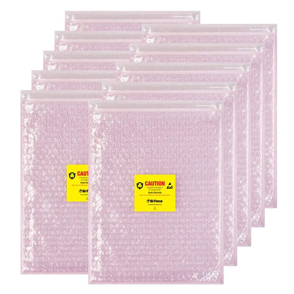 Anti Static Bubble Bags, Resealable Static Shielding Bag, Reusable for Sensitive Electronic Components (X-Large Qty 10, Pink)
