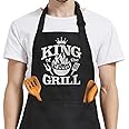 SANDJEST Mens Aprons with Pockets Funny Apron for Men BBQ Kitchen Cooking Aprons for Birthday Christmas Aprons Gifts