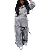 LROSEY Casual Hoodie and Sweatpants Set Comfrt Sweat Sets for Women Matching Lounge 2 Piece Outfits Streetwear Clothing