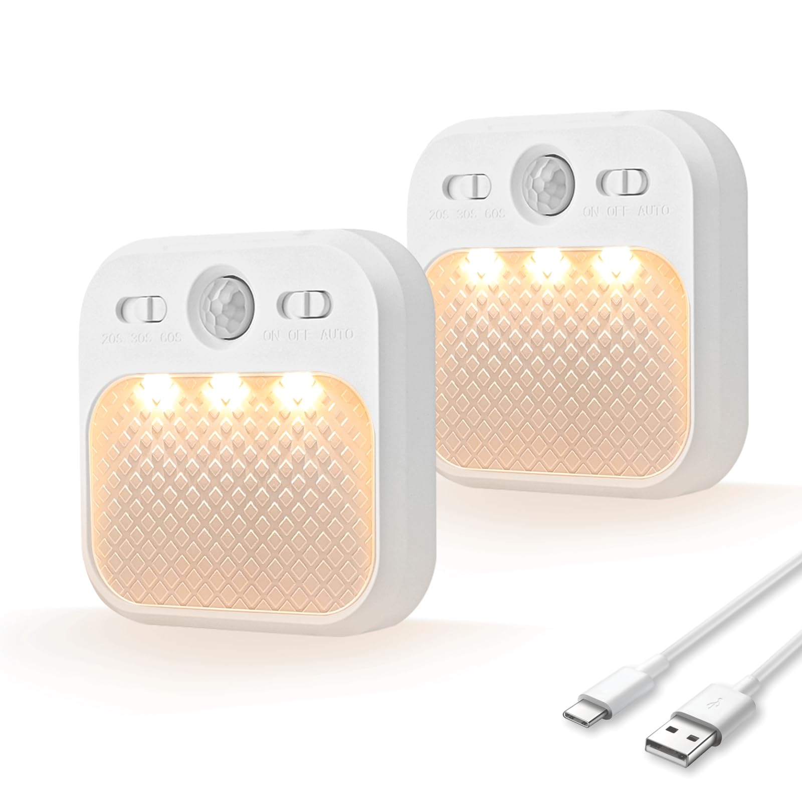 MERTTURM Motion Sensor Night Light, Wireless Rechargeable LED Night Light Indoor, 3 Sensor Modes&Adjustable Brightness (30days Standby), Stairs/Bedroom/Bathroom/Hallway Light for Kids, Adult [2 Pack]