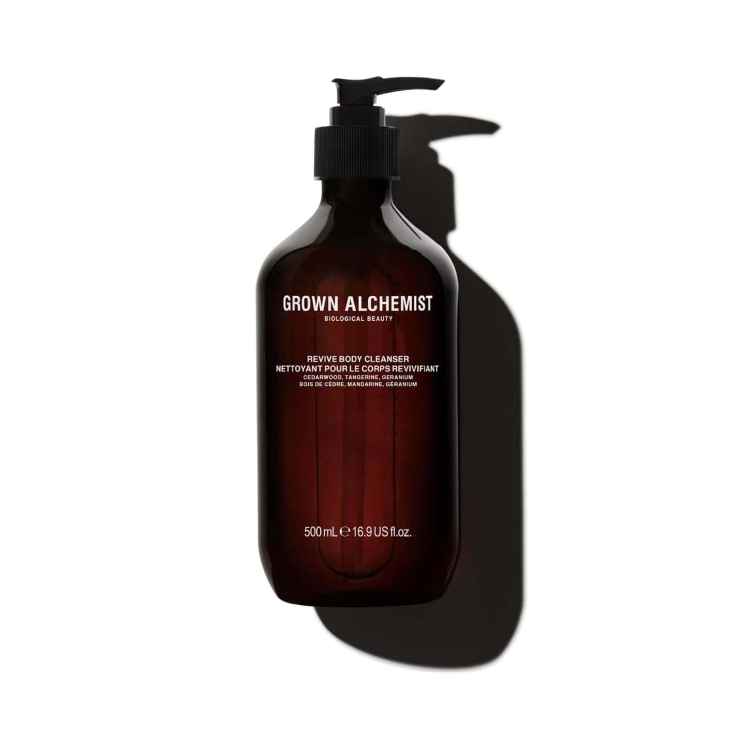 Grown Alchemist Body Cleanser, Geranium, Tangerine, Cedarwood - Organic Body Wash, Sensitive Exfoliating and Moisturising, Natural Bathing Cleansers, Luxury Antioxidant Shower Gels - 500 ml