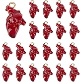 CRAFTYMELODY 22Pcs Anatomical Heart Charms 3D Human Organ Pendants Hollowen Tibetan Style Human Anatomy Pendants 21x11.5x11mm for Jewelry Making Women DIY Necklaces Earrings Bracelets Crafts