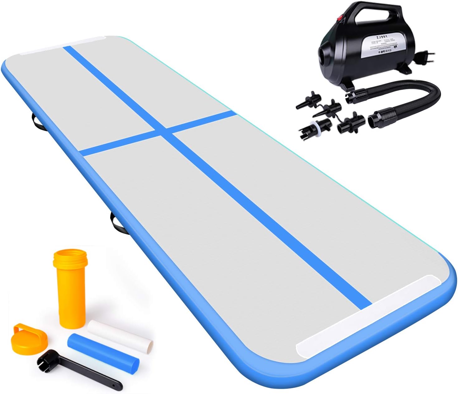 Air Track Tumbling Mat Gymnastics Inflatable Airtracks Gym Mats with Electric Air Pump Home Indoor Workout Training Cheerleading Use by Rolimate