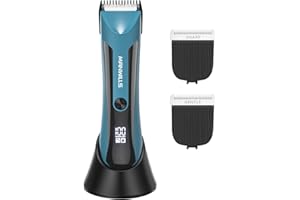 ManWills Body Hair Trimmer Men - Body Groomer, Groin Hair Trimmer for Men Waterproof Wet/Dry Use, Electric Ball Trimmer/Shaver with Charging Dock, Male Hygiene Razor, Mens Grooming Kit