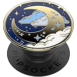 PopSockets PopGrip: Phone Grip and Phone Stand, Collapsible, Swappable Top, Enamel Fly Me to The Moon